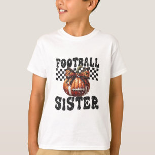 T-shirt Citrouille à ruban coquette pour sœur de football