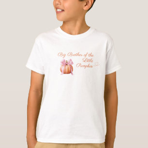 T-shirt Citrouille à ruban rose “Grand frère de la citroui