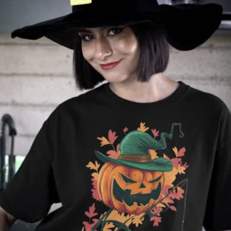 T-shirt Citrouille attrape l'araignée pour Halloween