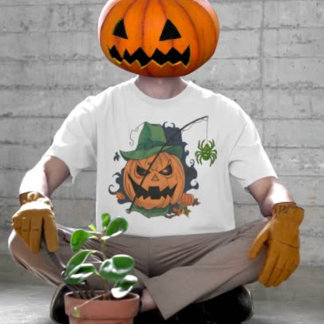 T-shirt Citrouille attrape l'araignée pour Halloween