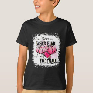 T-shirt Citrouille Automne En Octobre Nous Portons Rose Et
