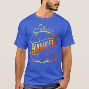 T-shirt Citrouille Avec Bandage Ruban Merci Thanksgiving