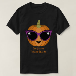 T-shirt Citrouille avec Cool Retro Chat Lunettes de soleil