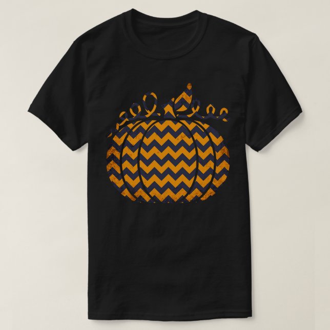 T-SHIRT CITROUILLE AVEC MOTIF ZIG ZAG (Design devant)