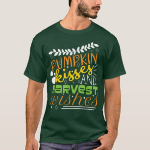 T-shirt Citrouille Baisers de récolte souhaits automne