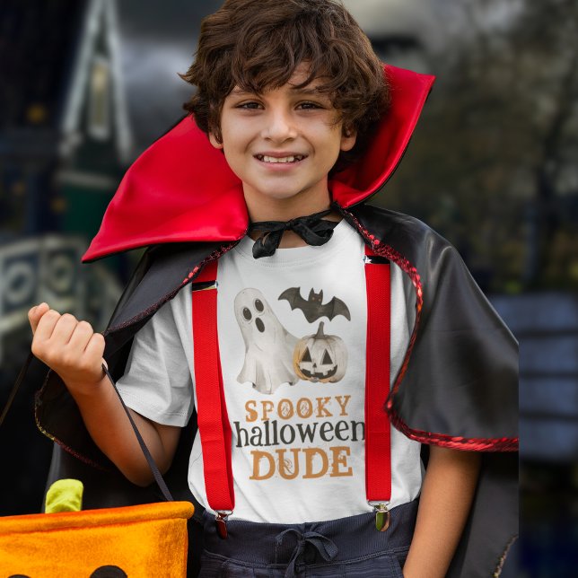 T-shirt Citrouille Bat Ghost Éffrayant Halloween Dude (Créateur téléchargé)