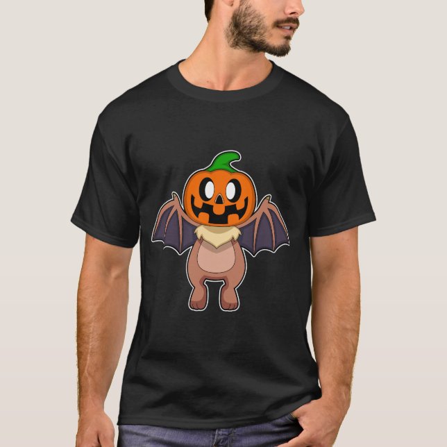 T-shirt Citrouille Bat Halloween (Devant)