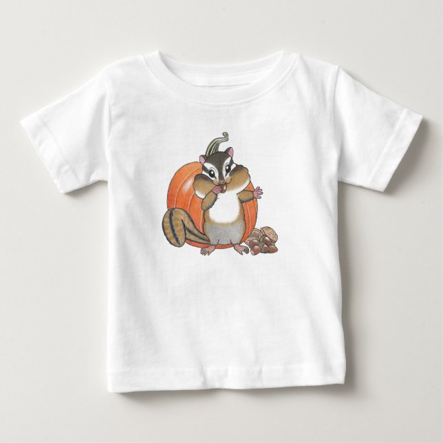 T-shirt Citrouille bébé Cute Chipmunk (écureuil) (Devant)