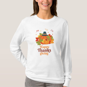 T-shirt Citrouille bon thanksgiving avec Casquettes et qui