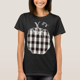 T-shirt Citrouille Buffalo Plaid Motif Halloween Thanksgiv