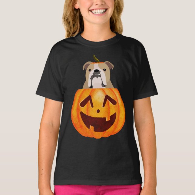T-shirt Citrouille Bulldog (Devant)