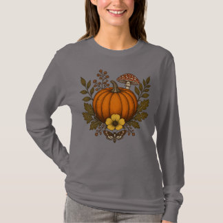 T-shirt Citrouille Champignon et Moth Crâne | Dark Cottage