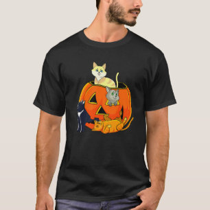 T-shirt Citrouille Chat Halloween Costume Jack-o'-lantern
