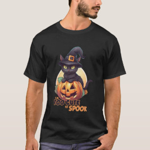 T-shirt Citrouille Chat Noir Je Suis Trop Mignon Pour Effr