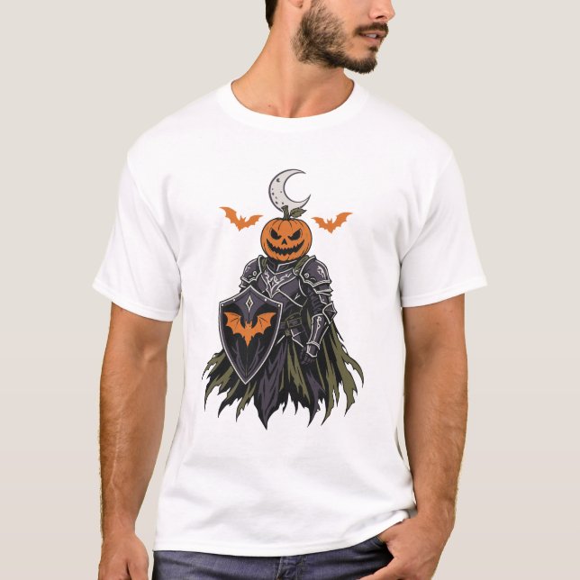 T-shirt Citrouille Chevalier Gothique Halloween (Devant)