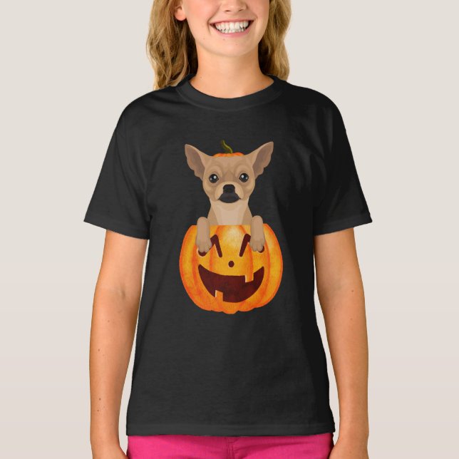 T-shirt Citrouille Chihuahua (Devant)