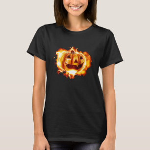 T-shirt Citrouille classique Halloween Jack-o'-lantern Fie