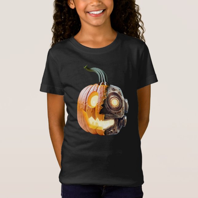 T-Shirt Citrouille cool Robot Halloween Thanksgiving Harve (Devant)