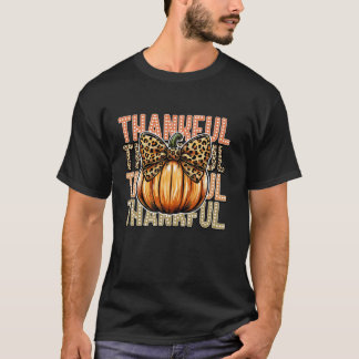 T-shirt Citrouille Coquette Bow Merci Grateful Merci