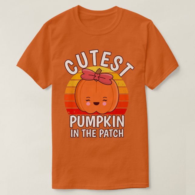 T-shirt Citrouille coupé d'Halloween dans le patch (Design devant)
