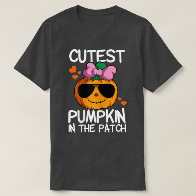 T-shirt Citrouille Cutest Dans Le Patch Drôle Halloween Me (Design devant)