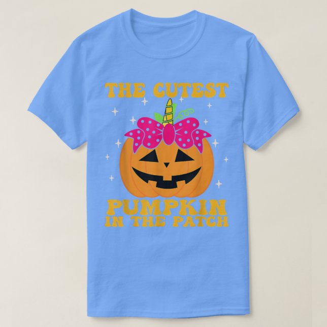 T-shirt Citrouille Cutest Dans Le Patch Halloween Citrouil (Design devant)