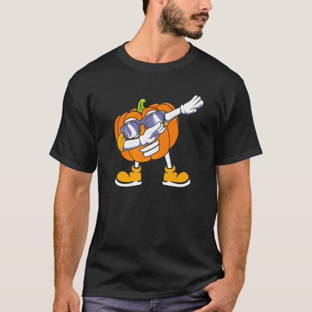 T-shirt Citrouille Dabbing Tête Halloween (Devant)