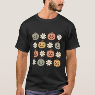 T-shirt Citrouille Daisies Halloween Vibes Automne Daisy A