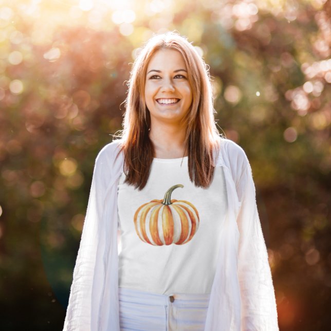T-shirt Citrouille d'aquarelle Bliss d'automne (Créateur téléchargé)
