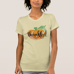 T-shirt Citrouille d'automne à l'aquarelle Texte personnal