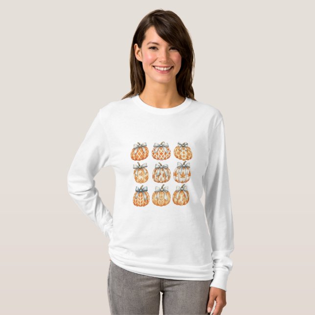 T-shirt Citrouille d'automne cosy (Devant entier)