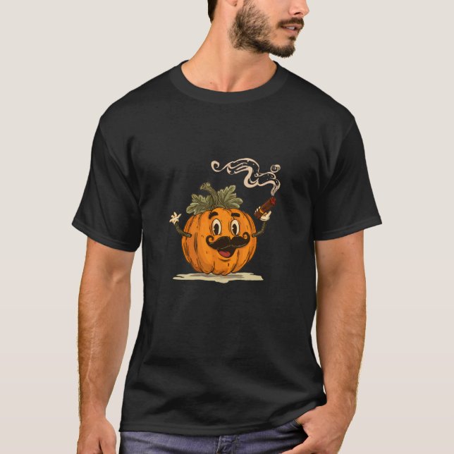 T-shirt Citrouille de barbe à moustache cool avec cos de c (Devant)