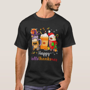 T-shirt Citrouille de café épice Latte heureux Hallothanks