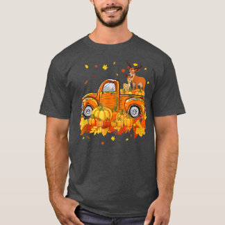 T-shirt Citrouille de camion à cheval de cerfs à l'automne