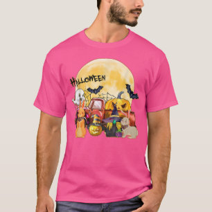 T-shirt Citrouille de camion à lapin Automne Halloween Mer