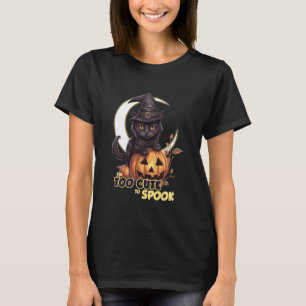 T-shirt Citrouille de Chat Noir Je Suis Trop Mignon Pour E