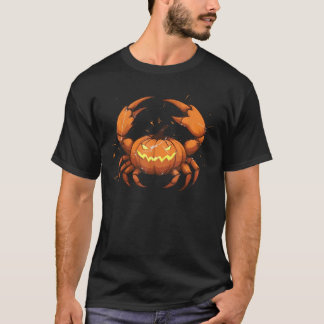 T-shirt Citrouille de crabe effrayant Mignon Facile Paress