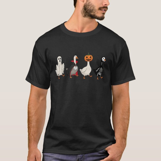 T-shirt Citrouille de fantôme de jars idiot d'Halloween ef (Devant)