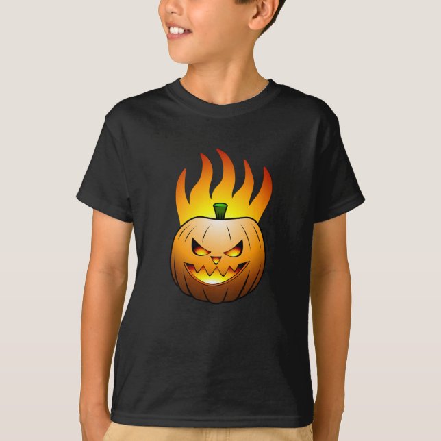T-shirt Citrouille de Halloween Jack O'lantern (Devant)