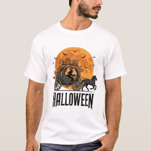 T-shirt Citrouille de Halloween vintage Carrosse Sorcière