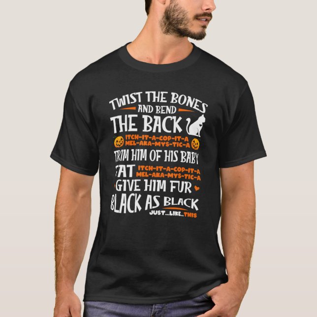 T-shirt Citrouille de Jackolantern de chat noir effrayant  (Devant)