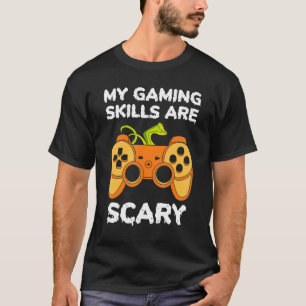 T-shirt Citrouille de jeu d'horreur contrôleur de jeu vidé
