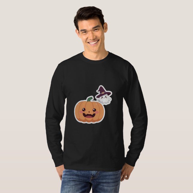 T-shirt Citrouille de Kawaii Halloween (Devant entier)