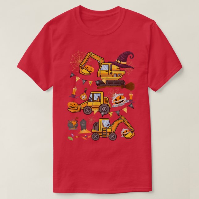 T-shirt Citrouille de la construction de camion de Hallowe (Design devant)