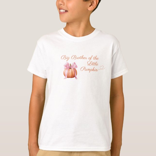 T-shirt Citrouille de la cou rose "Big Brother du Citrouil (Devant)