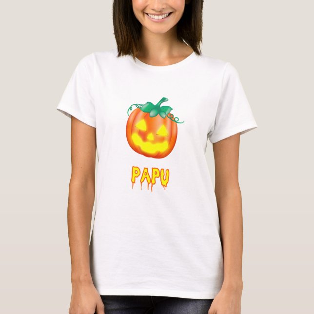 T-shirt Citrouille de la famille Papu Halloween Jack-o'-la (Devant)