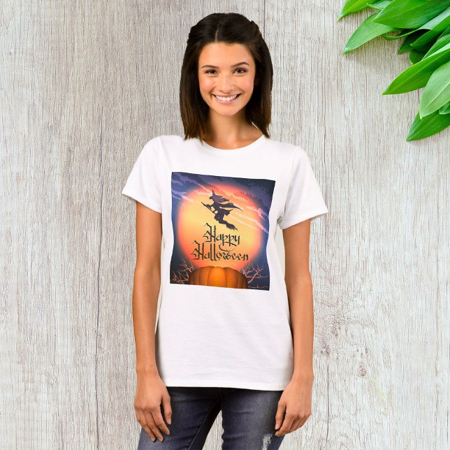 T-shirt Citrouille de la sorcière volante d'Hallow (Créateur téléchargé)