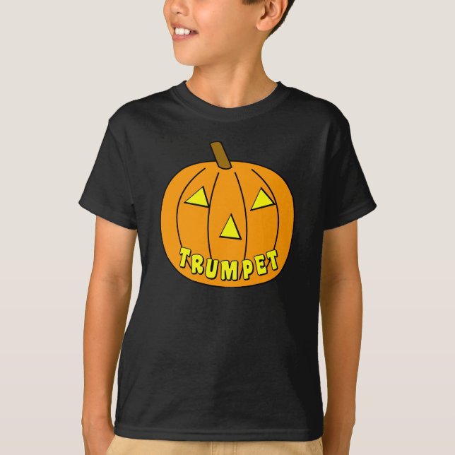 T-shirt Citrouille de la trompette Halloween (Devant)