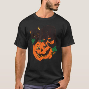 T-shirt Citrouille de lanterne de chat de Jack O Lantern d