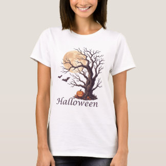 T-shirt Citrouille de l'arbre noueux d'Halloween effrayant